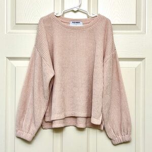 Girls Old Navy Light Pink Chenille Knit Sweater Size 8 Medium